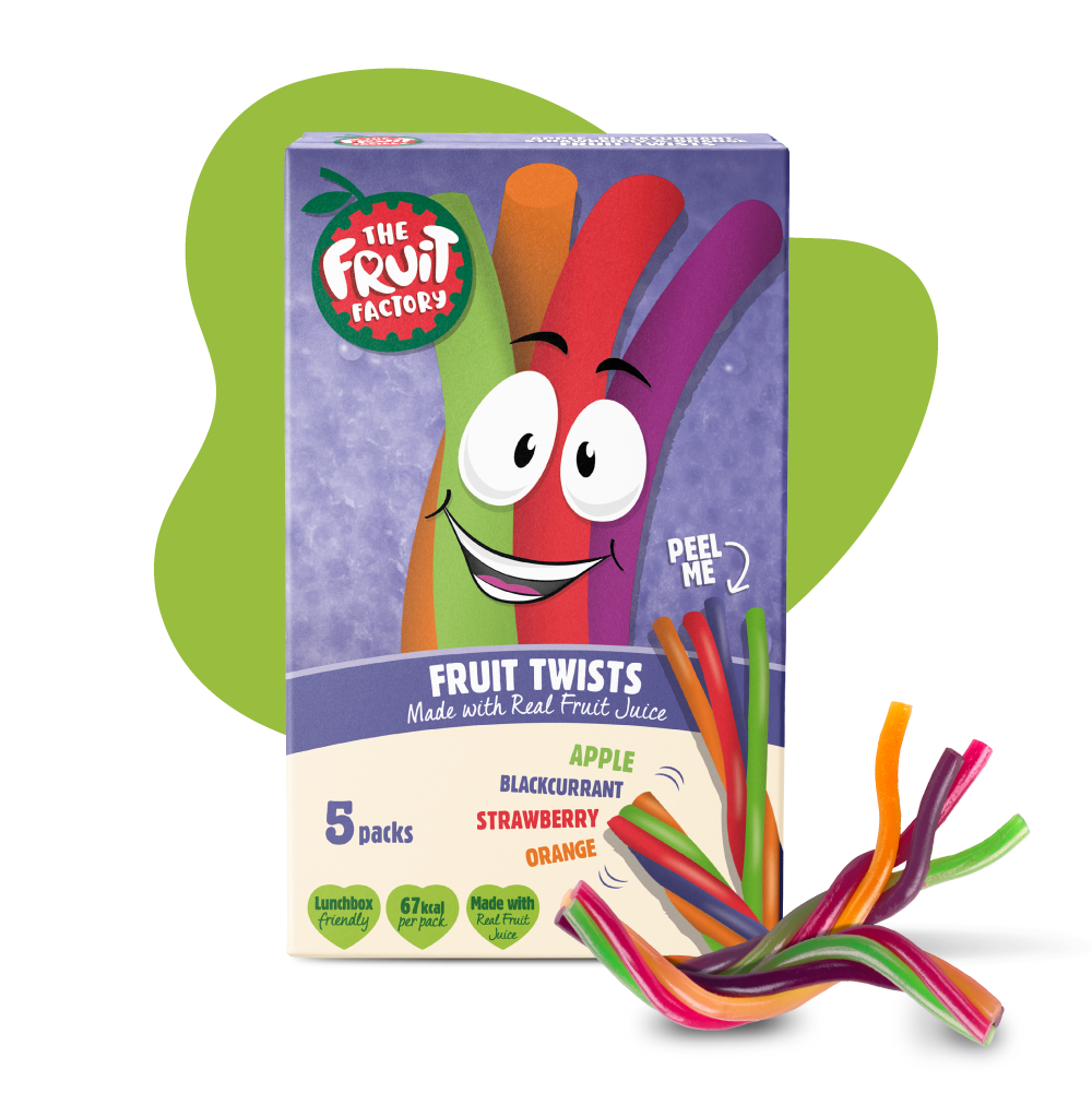 The Fruit Factory Fruit Twists Apple, Blackcurrant, Strawberry & Orange